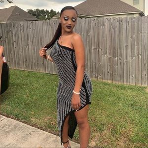 Black bling homecoming dress